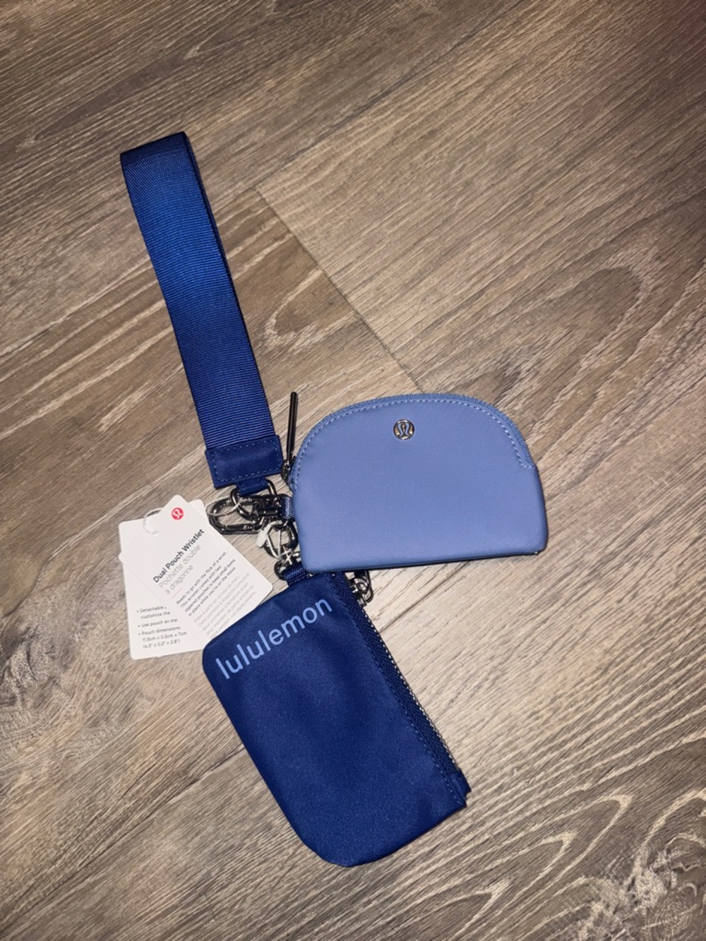 lululemon athletica Navy and Periwinkle Keychain Wallet Duo